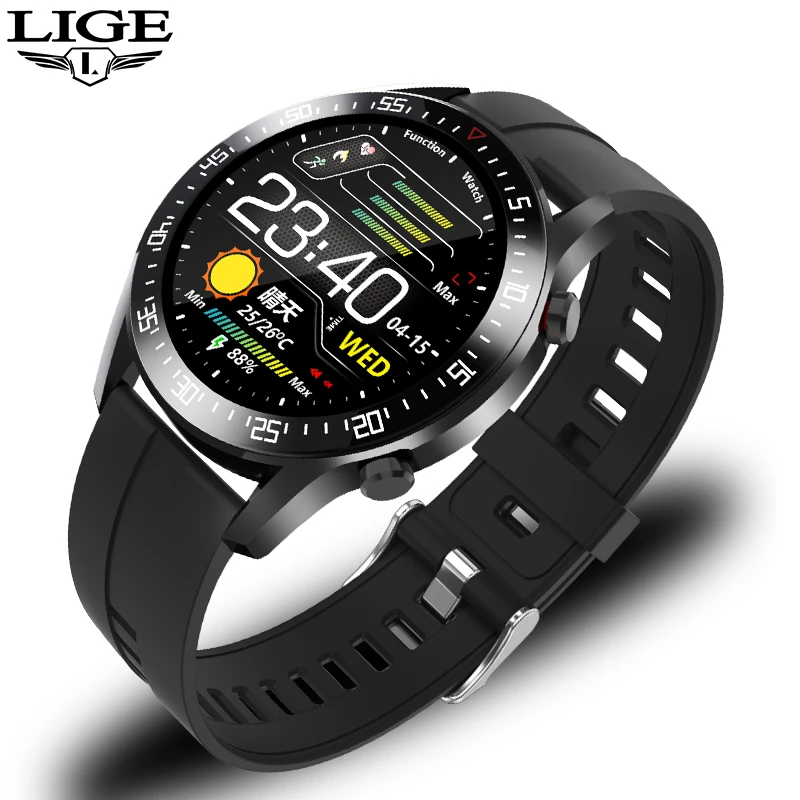 

NEW LIGE 2020 Full circle touch screen Mens Smart Watches IP68 Waterproof Sports Fitness Watch Luxury Smartwatch for Android ios