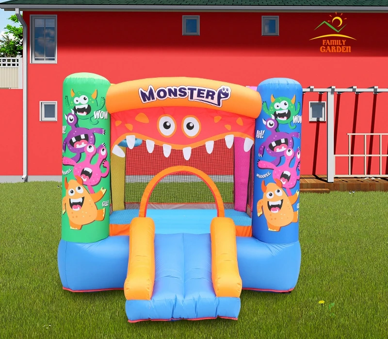 Monstered Bounce House Air Bouncer, надувной батут с воздуходувкой, прыгающий замок с горкой, для наружного и внутреннего использования