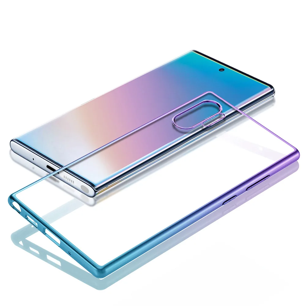 Чехол для samsung Galaxy Note 10 Plus, чехол из ТПУ с покрытием для samsung Note 10, чехол - Цвет: Gradient blue