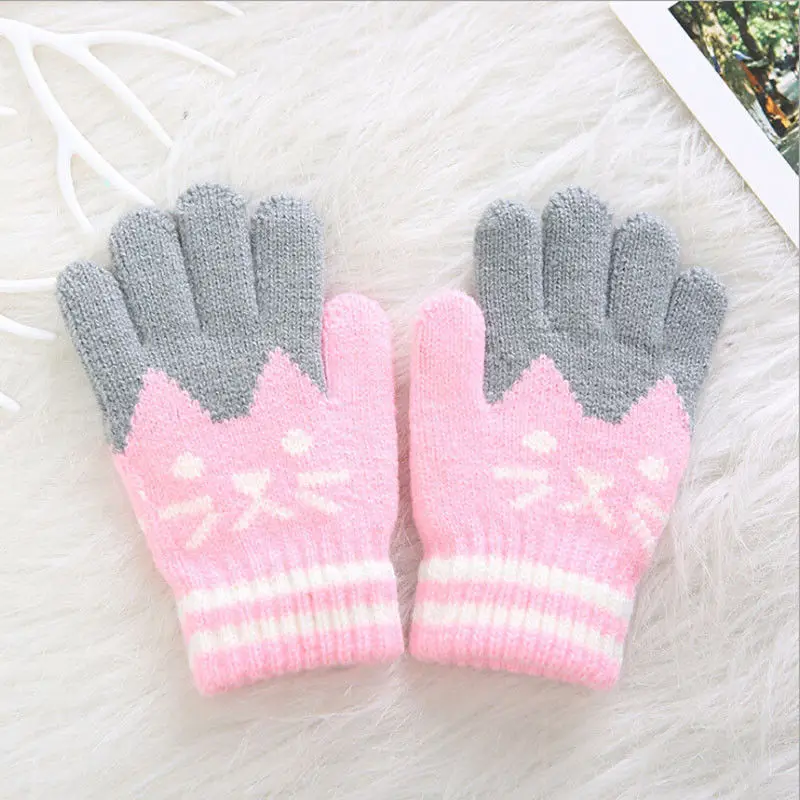 Новые детские зимние теплые толстые перчатки, магические перчатки для маленьких девочек и мальчиков, лидер продаж, милые детские перчатки из искусственного кашемира, От 4 до 8 лет