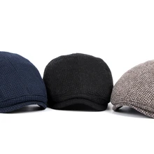 Осень-зима, Мужская кепка, береты, британский западный стиль, усовершенствованная шерсть, плоская подошва, плюща, Классический берет в стиле винтаж, берет, Кепка