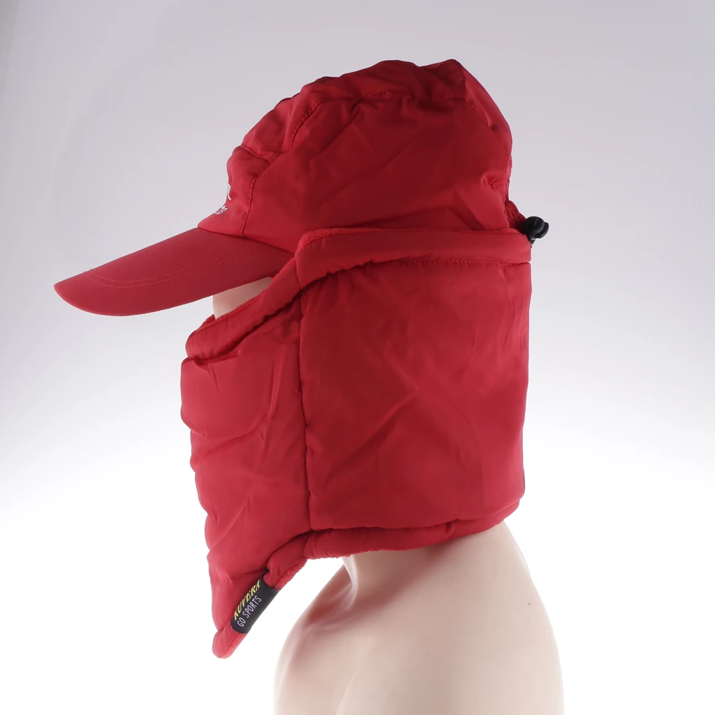 2-in-1Unisex Thermal Thick Fleece Winter Baseball Hat Scarf Set Warm Peaked Cap Neck Cover