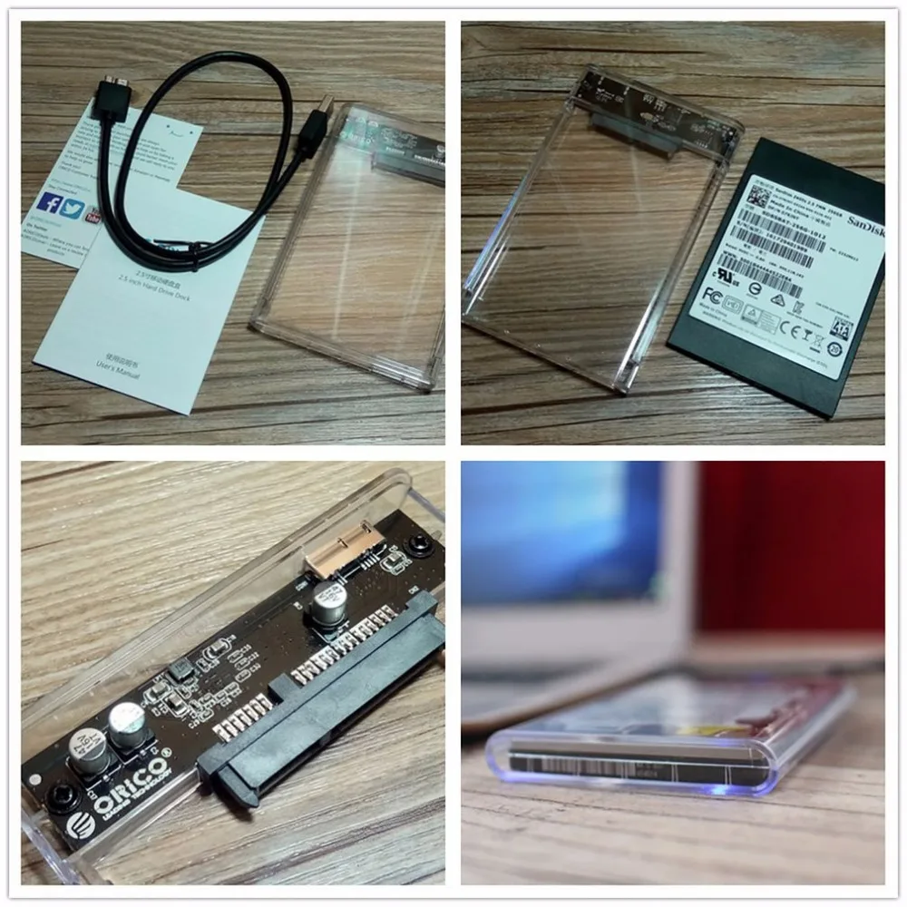 ORICO USB 3,0 внешний корпус жесткого диска SSD чехол для 2,5 дюймов SATA HDD SSD Поддержка UASP SATA 2 ТБ корпус жесткого диска