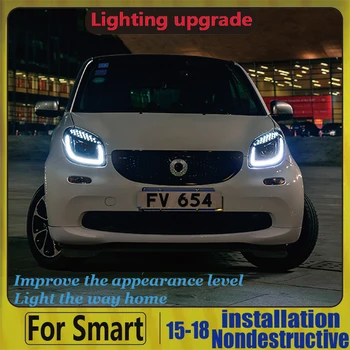 

For Mercedes Benz For Smart LED Head Light 2015 2016 2017 Year Head Lamps Front Lights WIth Daytime Running Lights