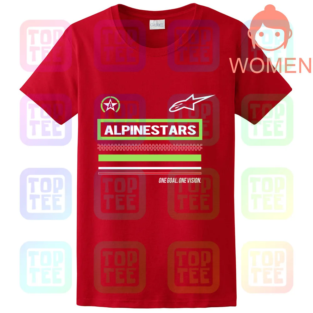 Черная футболка Alpine Star - Цвет: WOMEN-RED
