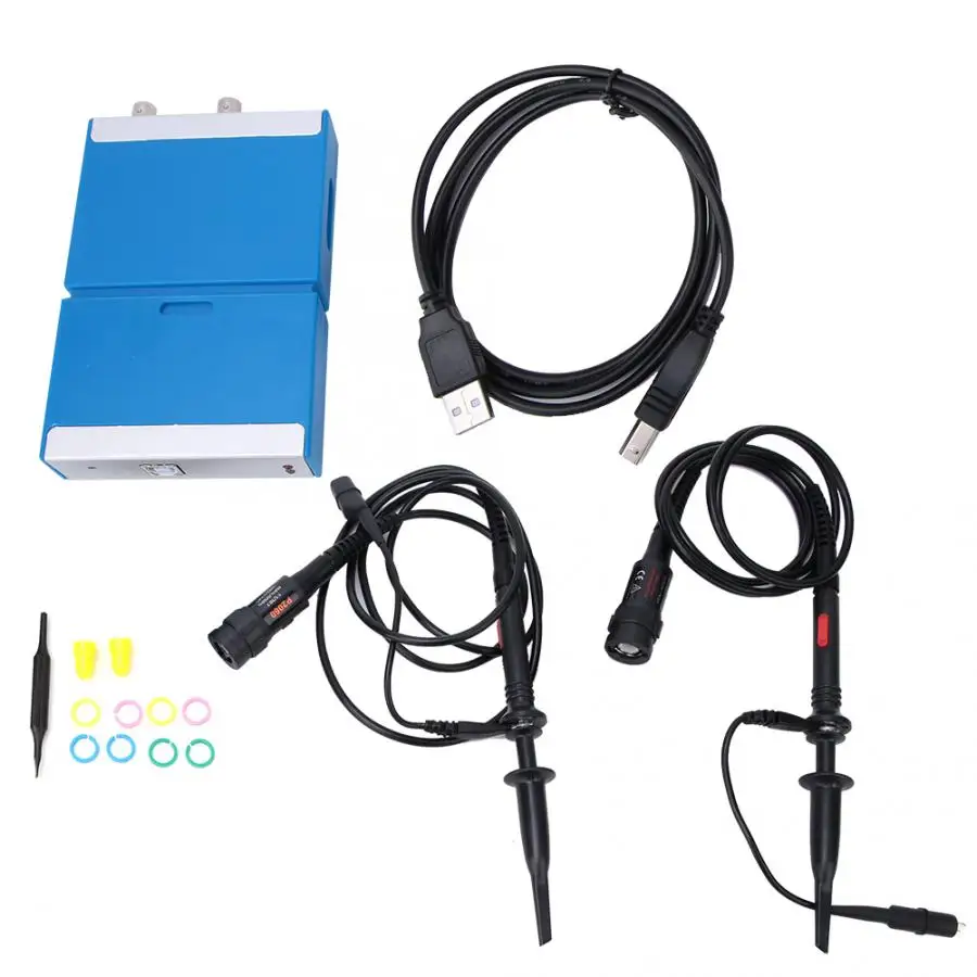 

Digital Oscilloscope C520 PC Portable Handheld Digital Dual Channel Virtual Oscilloscope 20MHz Bandwidth 50M Logic Analyzer