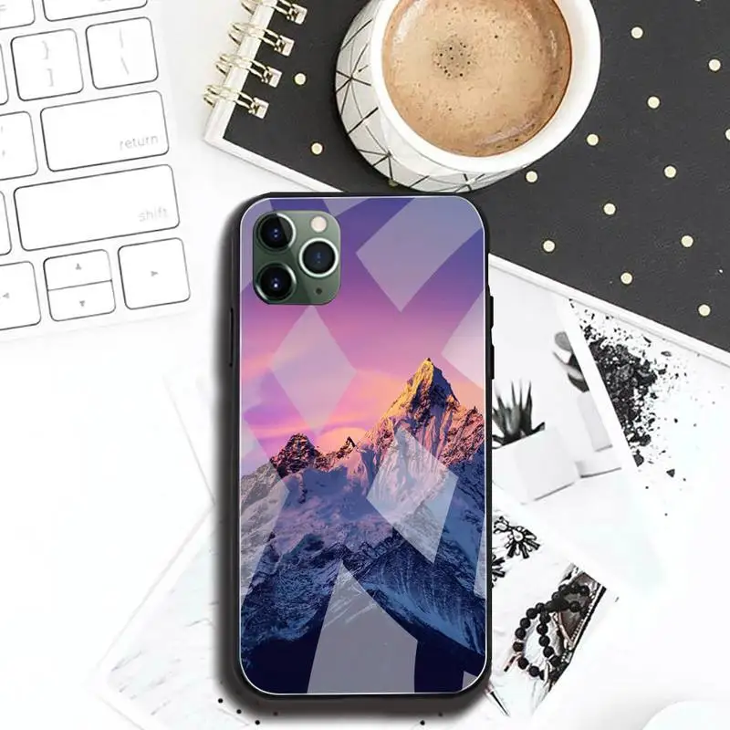 Mountain Landscape Scenery Phone Case Tempered Glass For iPhone 12 pro max mini 11 Pro XR XS MAX 8 X 7 6S 6 Plus SE 2020 case designer phone cases Cases For iPhone