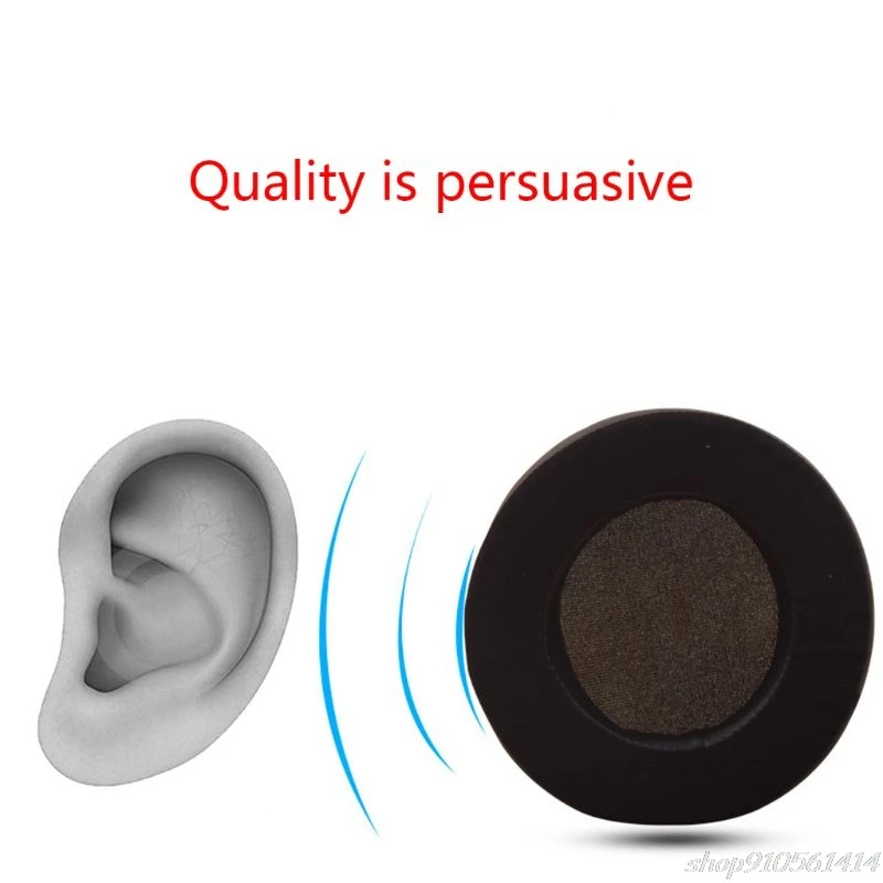 1 Pair Durable Leather Ear Pads Earpads Sponge Soft Foam Ear Cover Cushion Replacement for Razer Nari THX Headphones S30 20