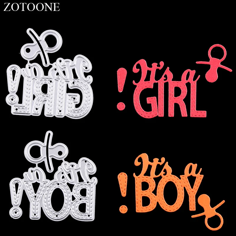 

ZOTOONE Metal Cutting Dies Boy and Girl Letter Scrapbooking Nouveau Stamps Diy Embossing Paper Craft Dies for Cards Decoration G