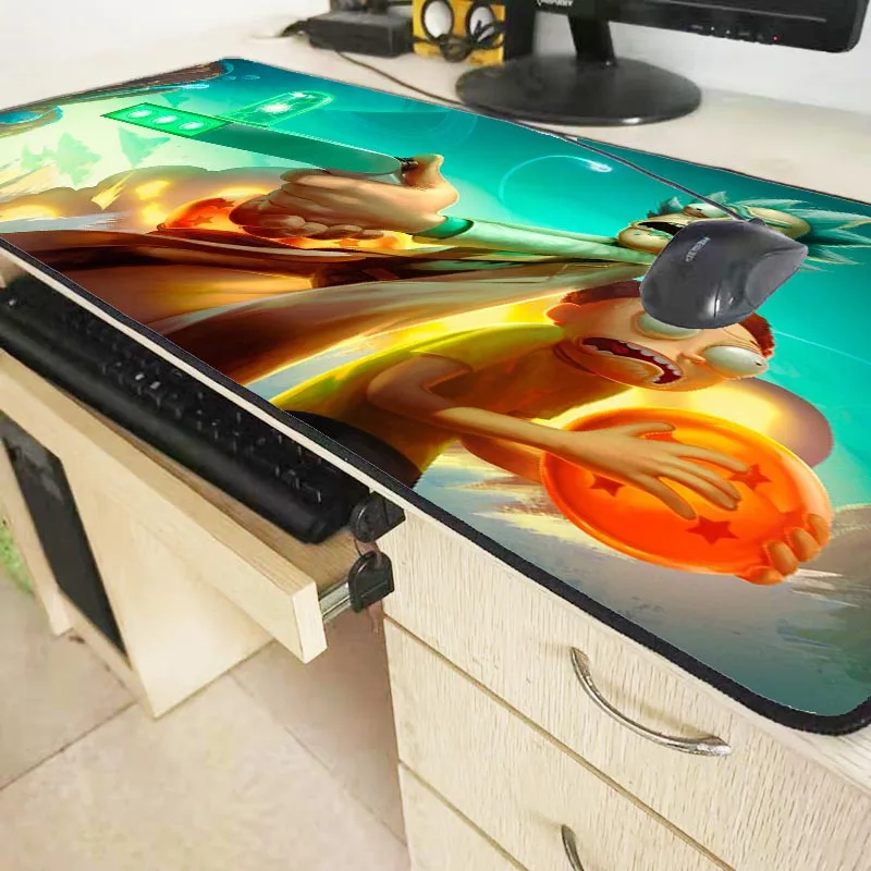 XGZ Anime Rick and Morty Large Speed Mouse Pad Gamer Lock Edge Keyboard Mouse Mat Gaming Desk Mouse