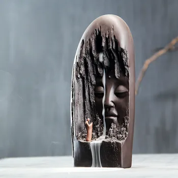 

Large aromatherapy furnace alpine flowing water Zen ritual Buddha creative backflow incense burner incense decoration WY606