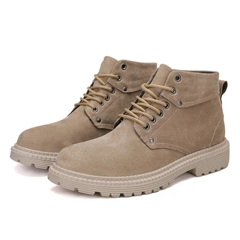 

Winter Men Leather Shoes Casual High Top Military Tactical Boots Men Outdoor Fashion Suede Leather Mens Ankle Work Boots %7899