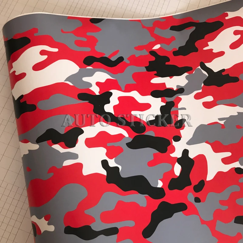 red black white snow camo vinyl car wraps car sticker 1