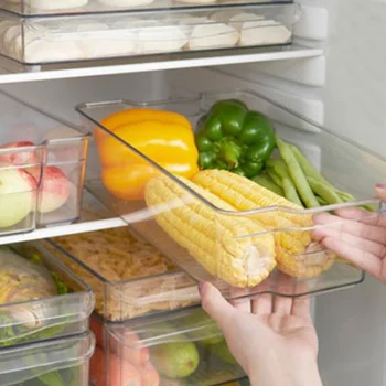 

Refrigerator Organizer Drawer Basket Refrigerator Pull-out Drawers Fresh Spacer Layer Storage Rack Home Kitchen Storage Tools
