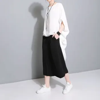 

Spring 2020 new women's clothing, European and American Art drawstring two Wear Butterfly Bat sleeve jacket