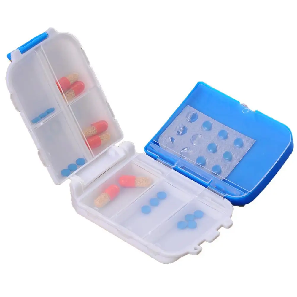 Pill Box Mini 8 Grids Medicine Tablet Week Pillbox Case Container Organizer Health Care Drug Travel Divider Portable Tool