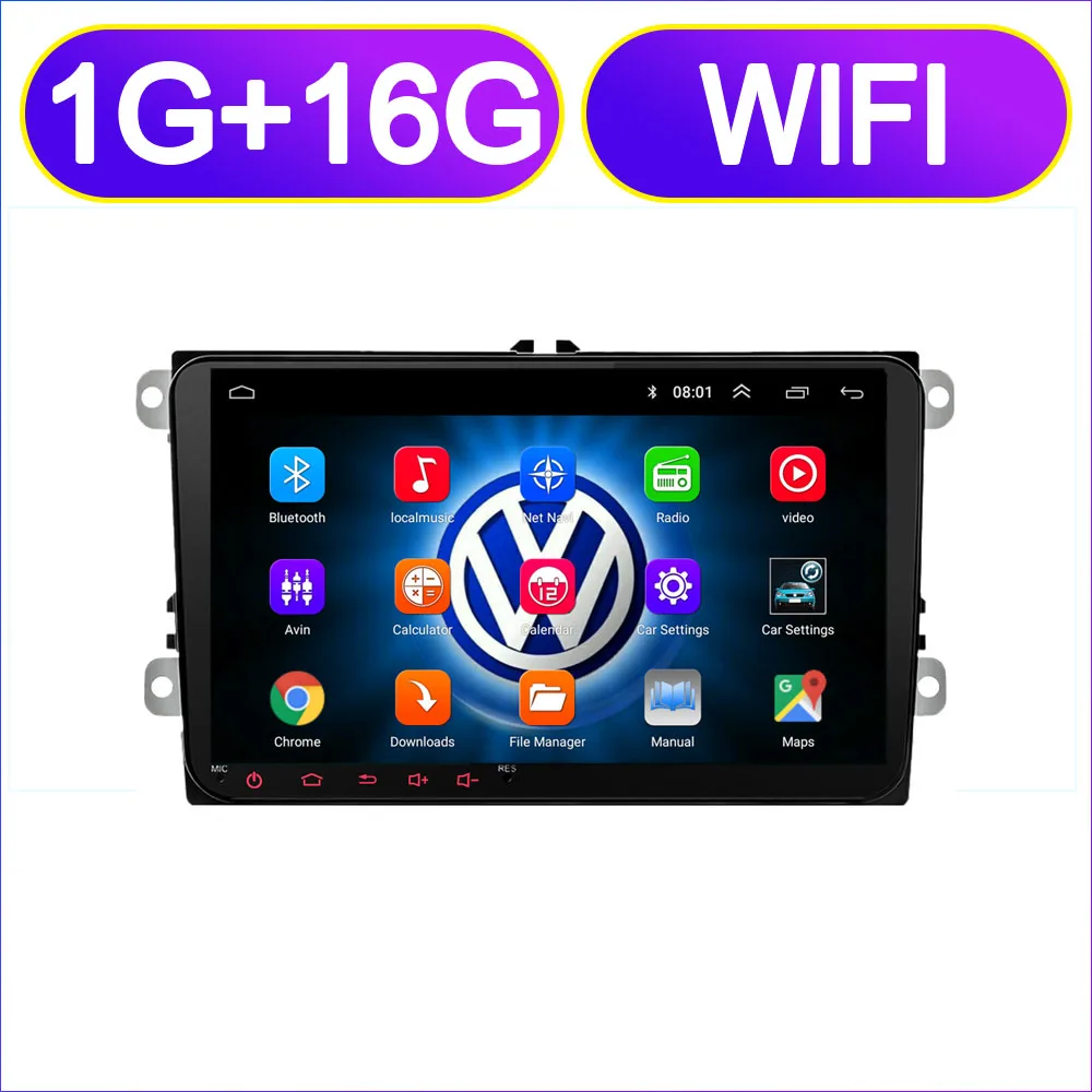vw " Android 8,1 автомобиль радио gps навигации для Volkswagen Skoda Octavia Golf 5 6 touran passat B6 Polo Tiguan Yeti Rapid мультимедиа - Цвет: vw