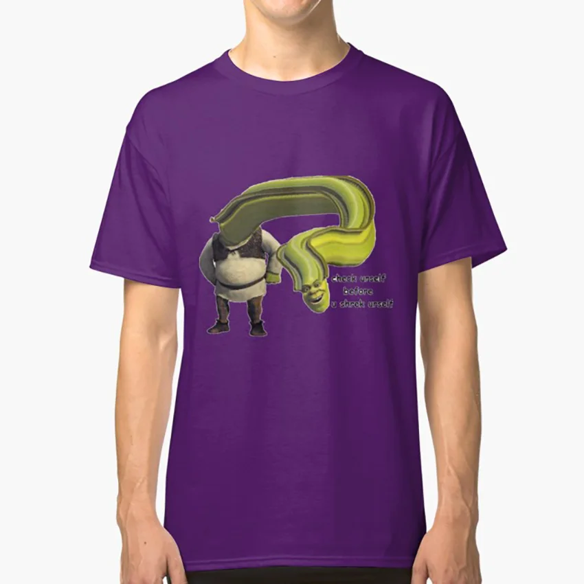 Шрек себя, прежде чем вы разрушите себя, футболка tumblr хип стильные, крутые Инди Смешные Шрек - Цвет: Фиолетовый