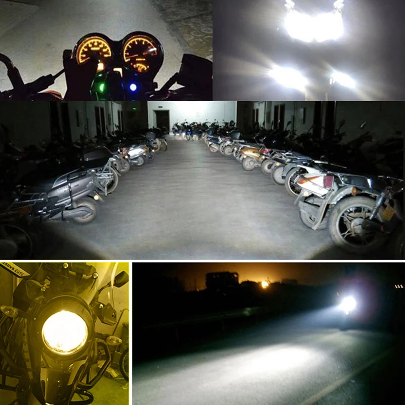 1pc BA20D LED Motorcycle Light COB Glass Lens LED Motorcycle
