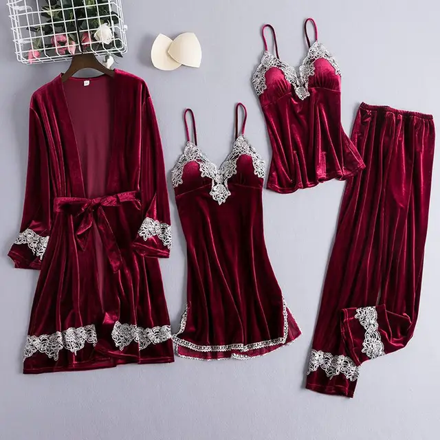 maroon night dress