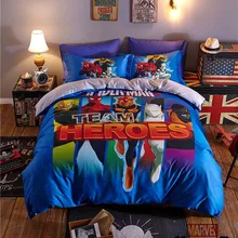 Набор постельного белья для детей с героями команды Дисней, человеком-пауком, Железным человеком, пододеяльник, наволочки, декор для спальни, постельное белье для детей, подарок для мальчиков