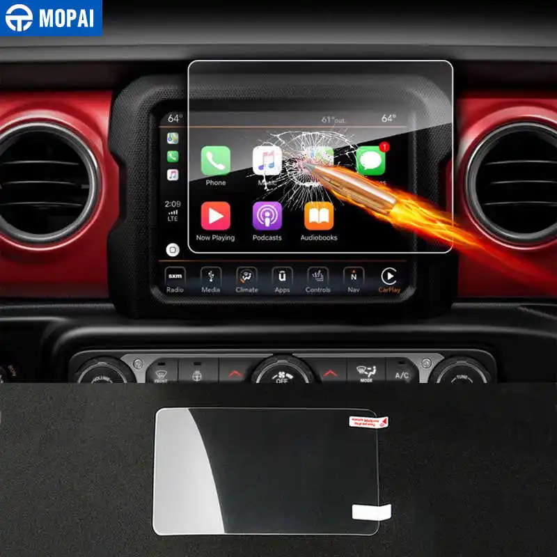 MOPAI автомобильные наклейки для Jeep Wrangler JL 2018 + 7 дюймов GPS навигация защита экрана