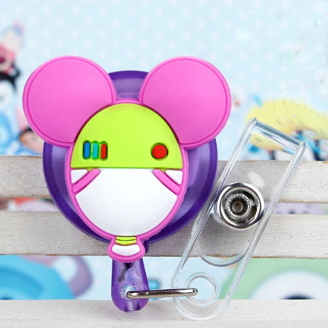 Cute Card Cover Clip New Design Silicone Retractable Student Nurse Badge Reel Clip Cartoon ID Card Badge Holder accessories J