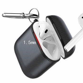 

Case For Apple Airpods 2 Earphone Accessories 3 Soft Carbon Fiber Earphone Cover For AirPods pro Case With Keychain Anti-fall