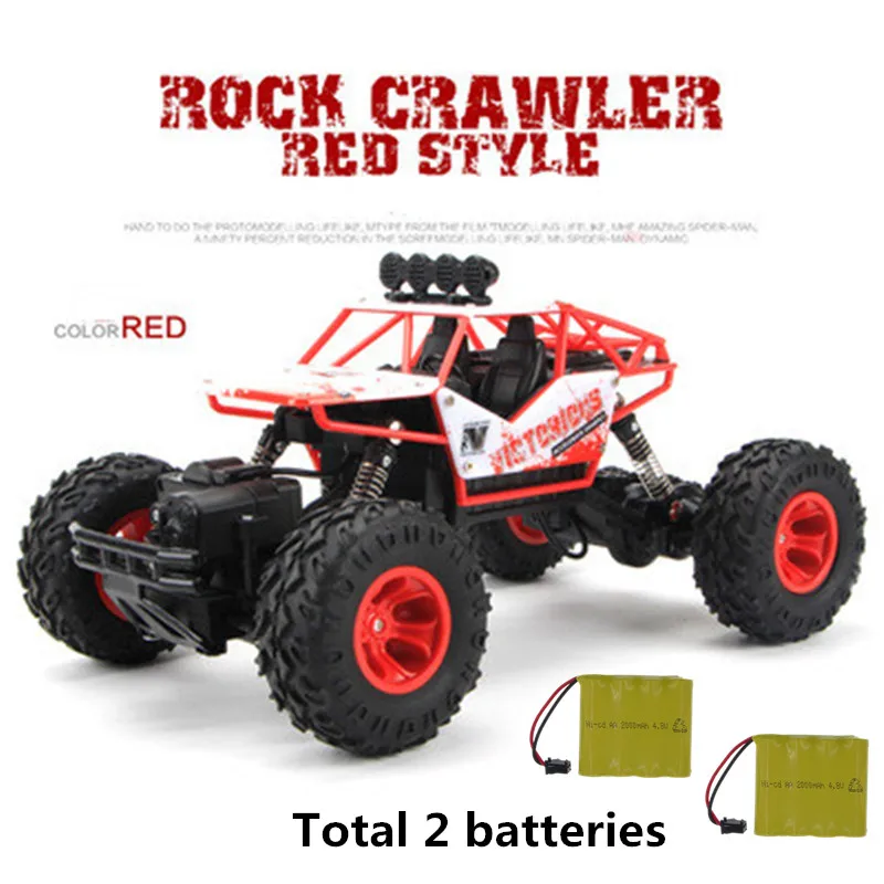 1:16 28 см 4WD RC автомобили обновленная версия 2,4G радиоуправляемые игрушечные машинки RC багги скоростные грузовики внедорожные Грузовики Игрушки для детей - Цвет: Red with 2battery