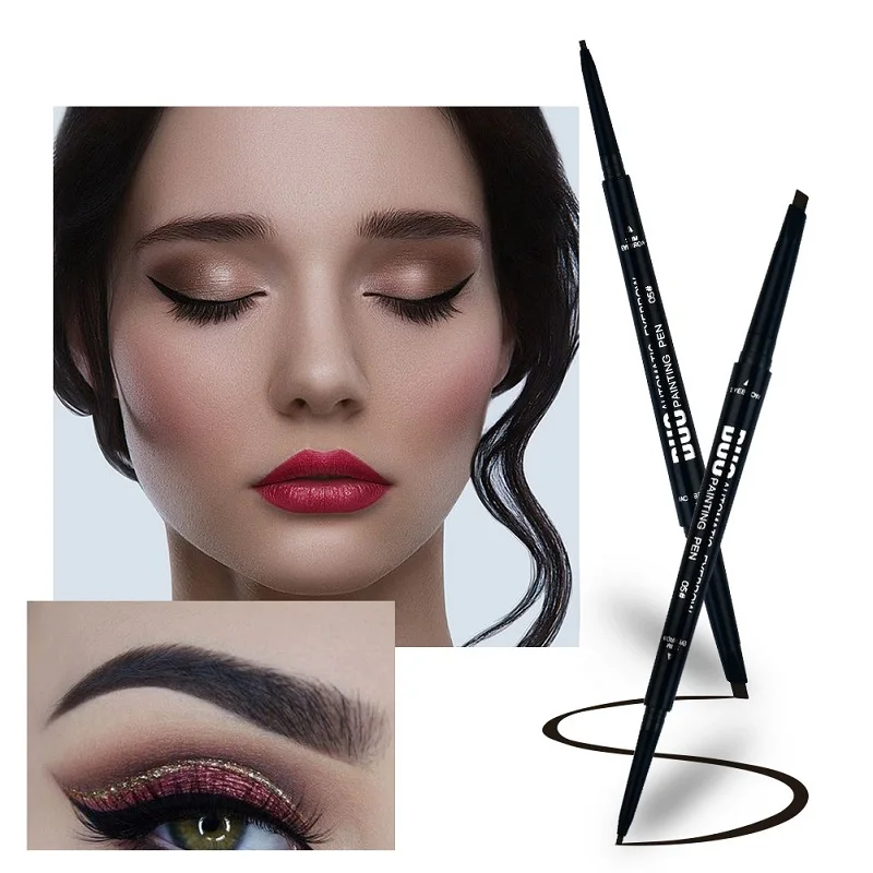 Clearance Offer of  Double-headed Eyebrow Pencil Long-lasting Waterproof Smudge-proof Automatically Rotating Triangle E