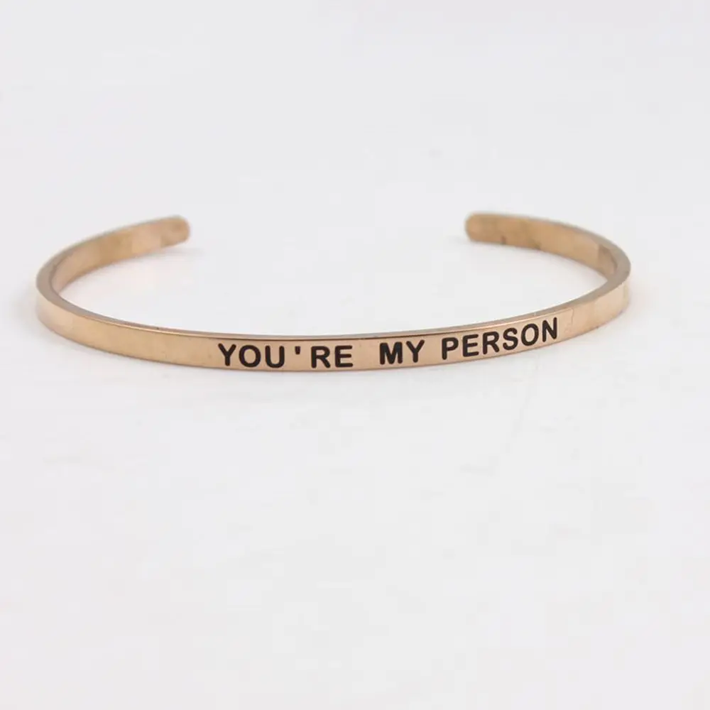 Браслет с мантрой YOU'RE MY PERSON браслет шириной 4 мм из нержавеющей стали 316L