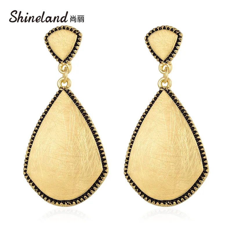 Shineland модные новые женские висячие серьги Лидер продаж длинные металлические