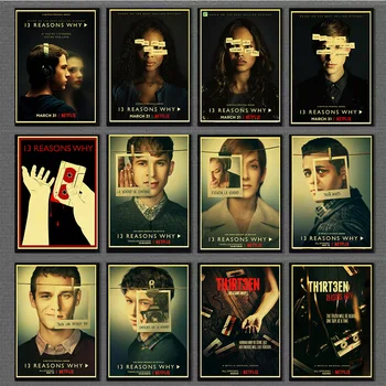 

13 Reasons Why vintage posters Prints Wall Painting high Quality Decor Poster Kraft Paper Wall Art Home/bar