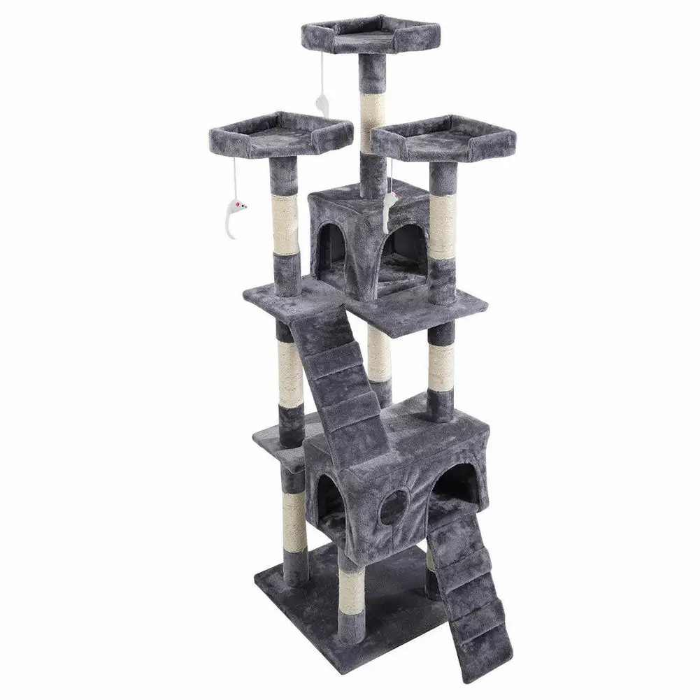 

170CM 67" Cat Tree Multi-Level Condo Pet Cats Furniture Scratcher for Cats Scratching Post Climbing Frame House Fast Delivery