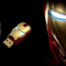 Стильная модель Железного человека, USB флеш-накопитель, USB 2,0, 64 ГБ, 32 ГБ, 16 ГБ, 8 ГБ, 4 Гб, карта памяти, USB диск, светильник для глаз, высокоскоростная карта памяти