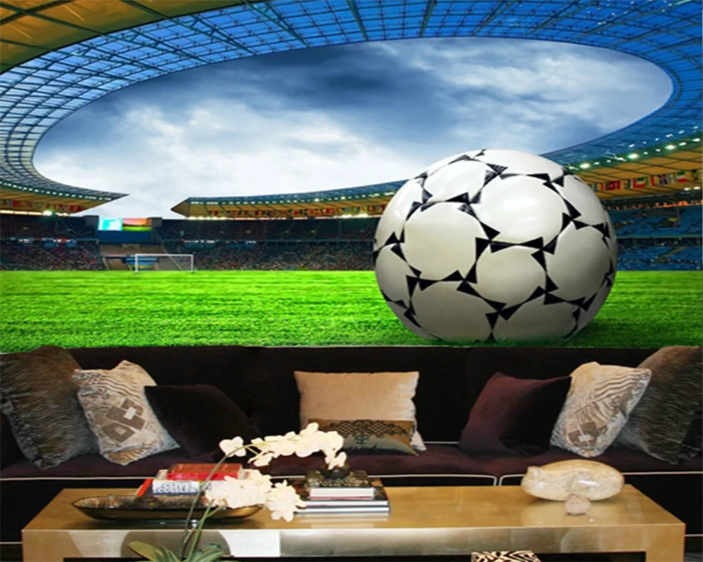 beibehang Custom football theme personality tooling KTV restaurant bar TV background papel de parede wallpaper papier peint