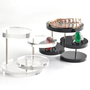 

New Jewelry Organizer Jewelry Display Stand Clear 3 Tray Acrylic Earring Bracelet Necklace Display Stand Shelf NOV99