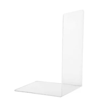 

Desktop Organizer Bookend Office Stationery Book End Stand Reading L Shape Transparent Acrylic Bookeds