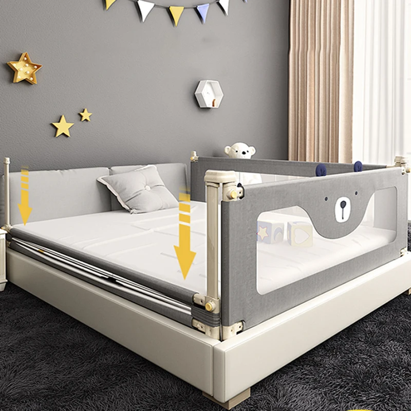 

Baby Safety Bed Fence Set/3pcs Playpen Crib Anti-fall Guardrail Vertical Lifting Bed Guardrail rail Adjustable Newborn Fence