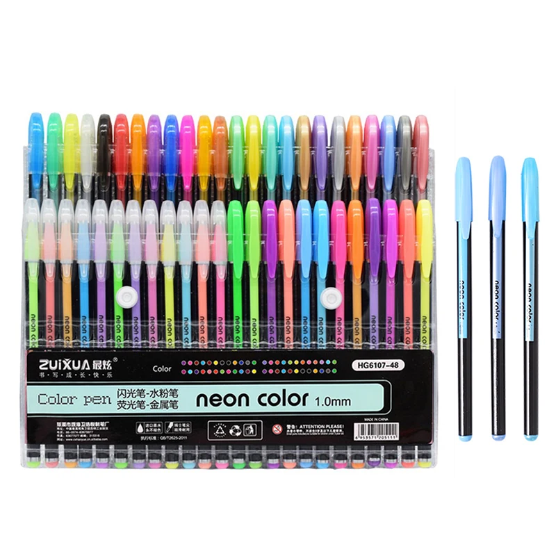 12 18 24 36 48 Colors Gel Pens Set Glitter Gel Pen For Adult