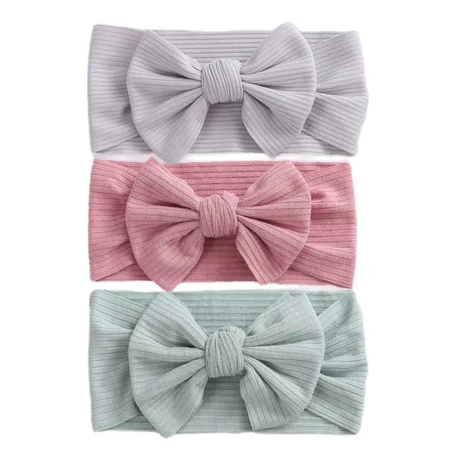 3Pcs/Lot Baby Headband Sets Bow Baby Girl Nylon Headbands Twist Cable Soft Knot Turban Kids Headwear Baby Accessories Haarband 13