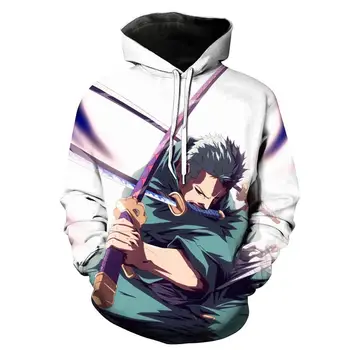 

Anime One Piece Hoodies 3D Print Pullovers Sportswear Sweatshirts Luffy Ace Law Sabo Zoro Nami Nico Sanji Casual Tops Outfit