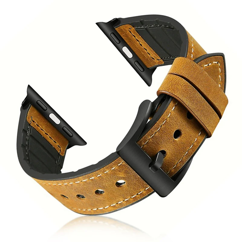 

Silicone Leather Strap Belt for Apple Watch Band Series 5 4 3 2 1 Soft Bracelet for iWatch 40mm 44mm 38mm 42mm Accessories