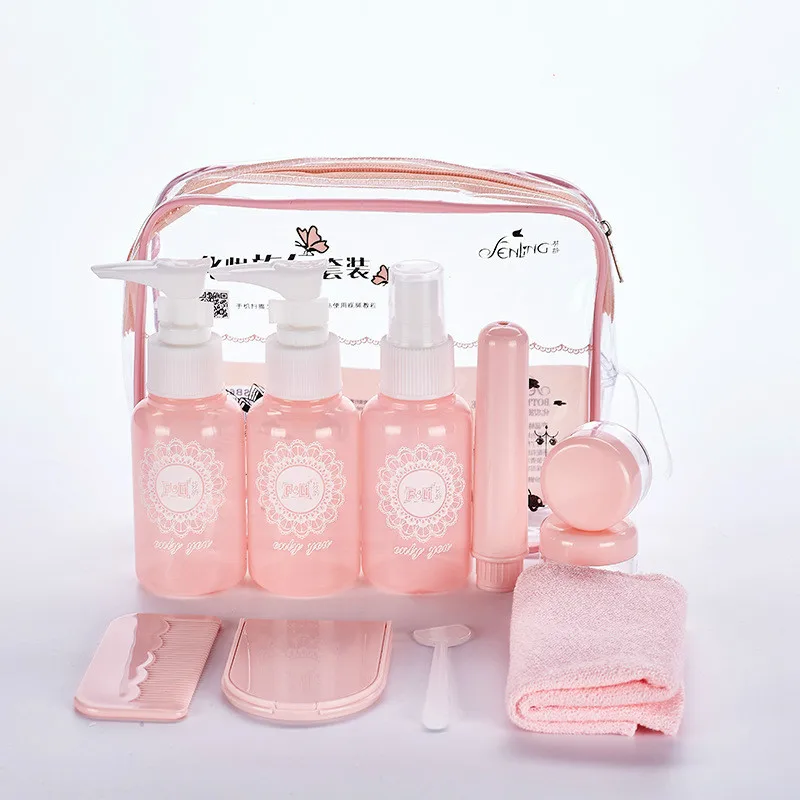 

10Pcs Mini Plastic Empty Make-up Cosmetics Container Travel Transparent Bottle Eyeshadow Makeup Face Cream Toothbrush Bottle