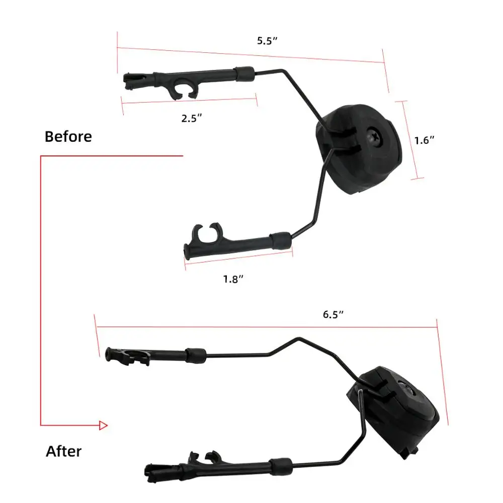 Military Peltor Helmet Headset Bracket and Fast Ops Core Helmet ARC Rail Headset Adapter for Airsoft Headphones comtac i ii iii