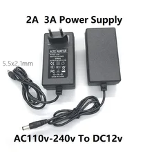 Светодиодный адаптер передачи AC110-250V в DC 12V 2A 3A 24w 36w с разъемом 5.5mmx2.1-2,5mm освещение светодиодный трансформатор питания