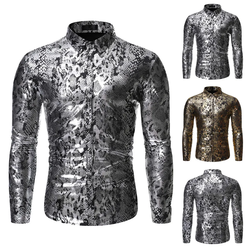 JAYCOSIN/Модная рубашка с золотым принтом; Новое поступление; осенне-зимняя повседневная рубашка для мужчин; Мужская рубашка; 19August26