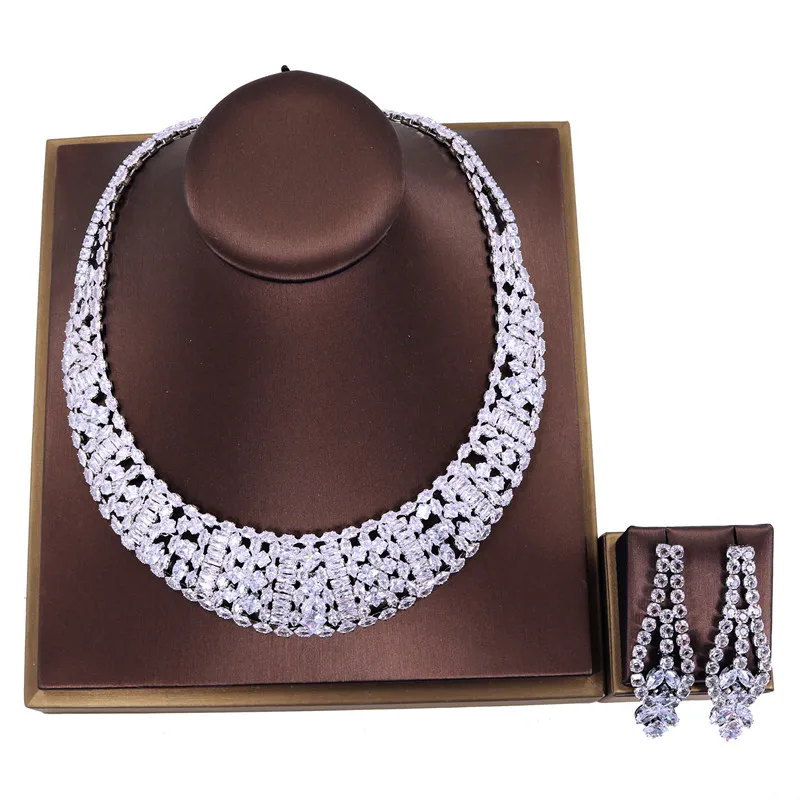 Dropship exquisite crystal jewelry sets for women bride wedding party