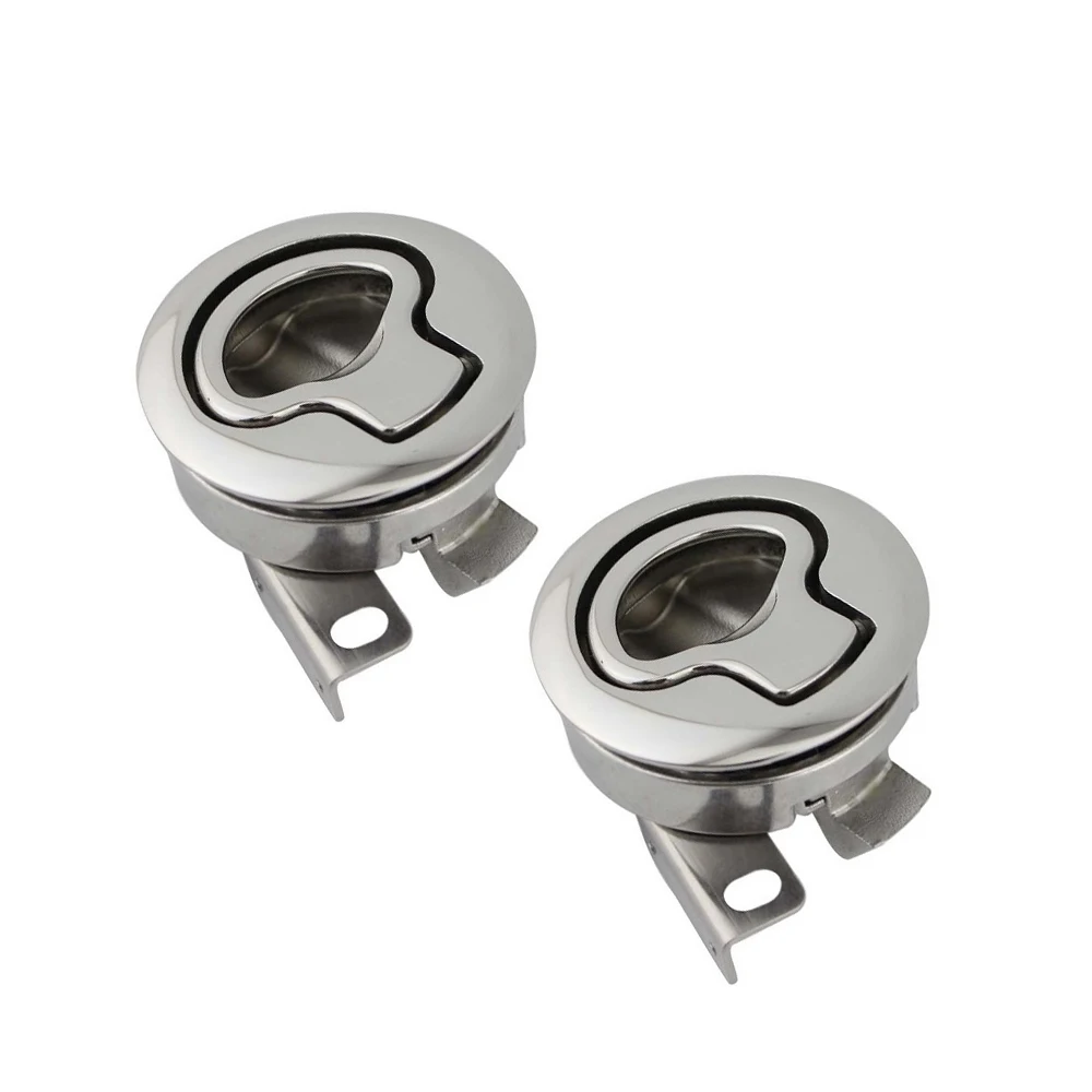 2PCS 316 Stainless Steel Flush Hatch Slam Latch 2 inch Mirror Polish Heavy Duty Latch Slam Marine Boat Hardware
