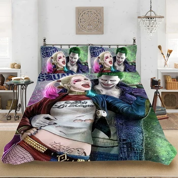 

Bedding set Bedclothes Include Duvet Cover Pillowcase Print Home Textile Bed Linens Love Suicide Squad Comforter King-Full Size